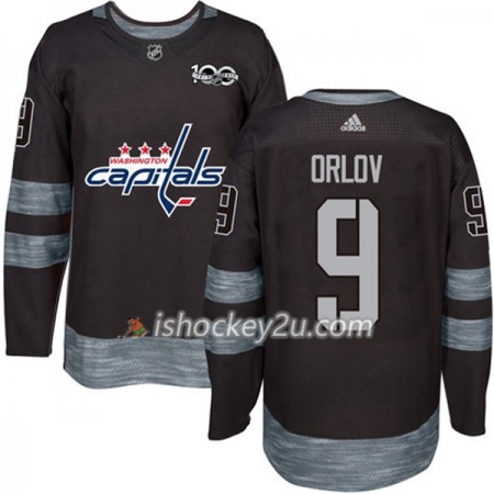Mænd NHL Washington Capitals Trøje Dmitry Orlov 9 1917-2017 100th Anniversary Adidas Sort Authentic